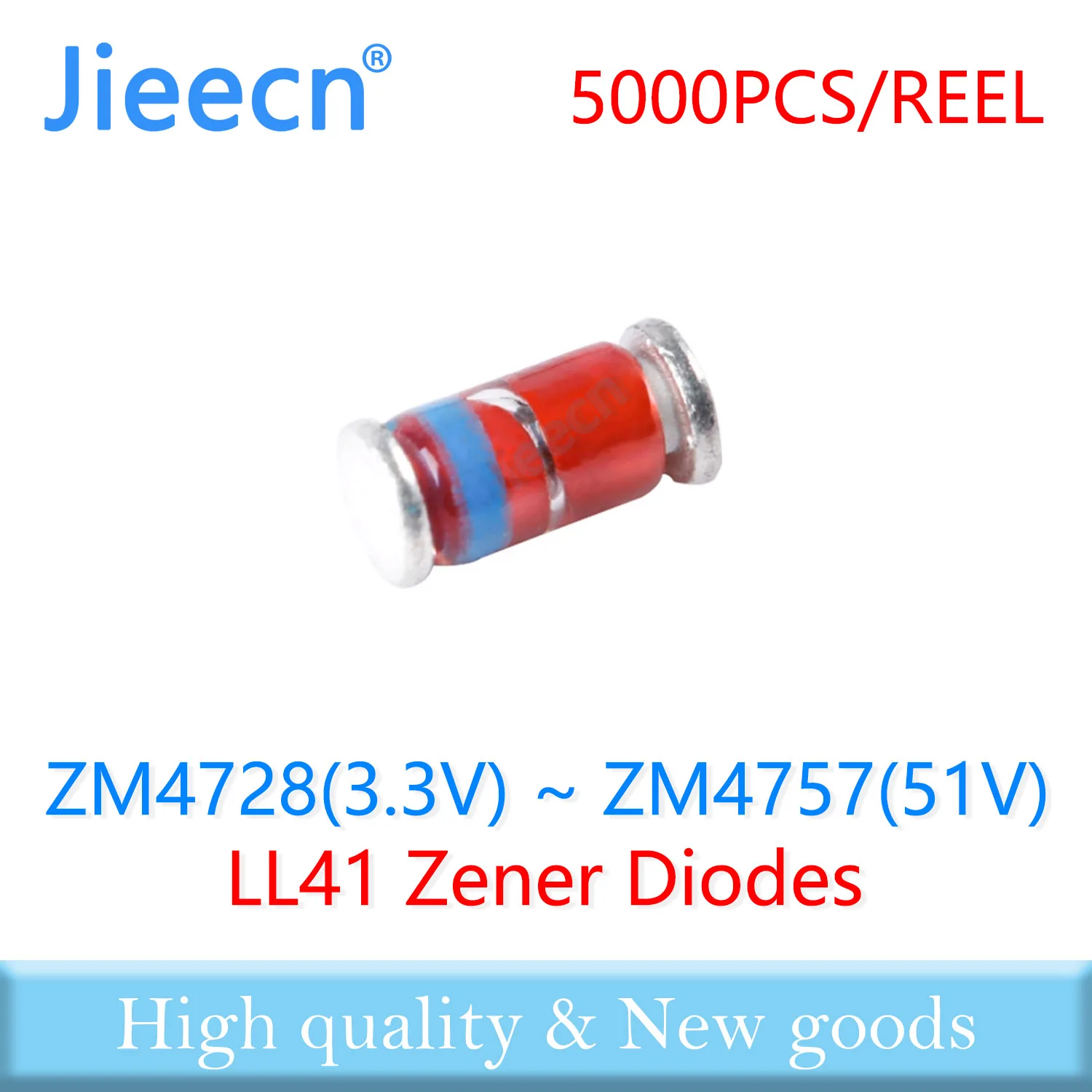 5000PCS LL41 1W ZM4728 ~ ZM4757 3.3V ~ 51V Zener Diodes ZM47 ZM4729 ZM4731 ZM4732 ZM4733 ZM4734 ZM4735 ZM4736 ZM473 ZM474 ZM475