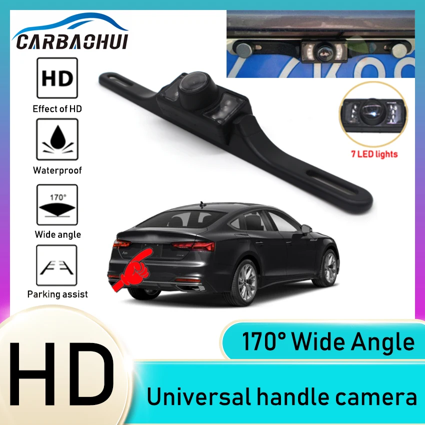 

7 LED License Plate Camera Frame Car Rear View Reversing Camera Night Vision HD Waterproof Rating IP68 480TVL Rear Cameras