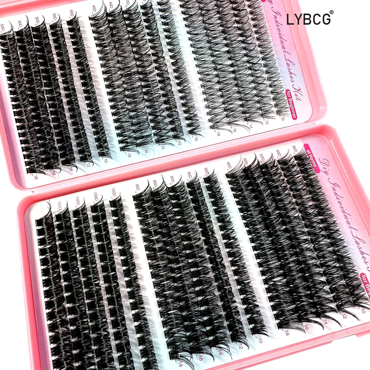 570/160Pcs 3D Fluffy 10-18mm Lashes Cluster Mix 30D-100D Thick Eyelash D Curl Individual Lashes DIY Lash Extensions Eyelashes