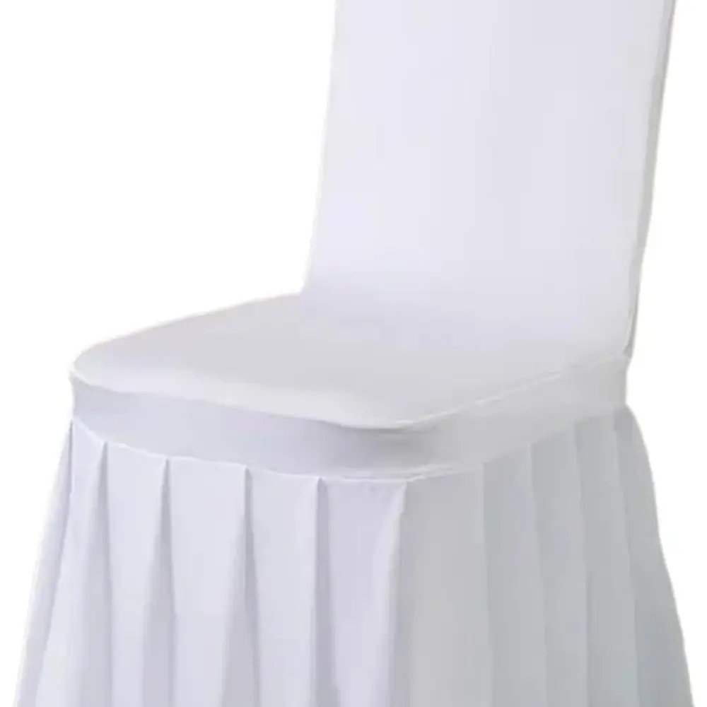 

Chair Cover 50/100pcs Pleated Skirt Spandex Chair Cover Hotel Banquet Party Events Wedding Decoration(50pcs)