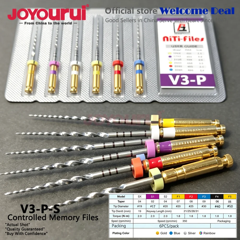 6Pcs 25MM/31MM Silver Dental SX-F3 NiTi Rotary Files Endo Flexible Root Canal Endomotor Handpiece Limas Endodonticas Rotatorias