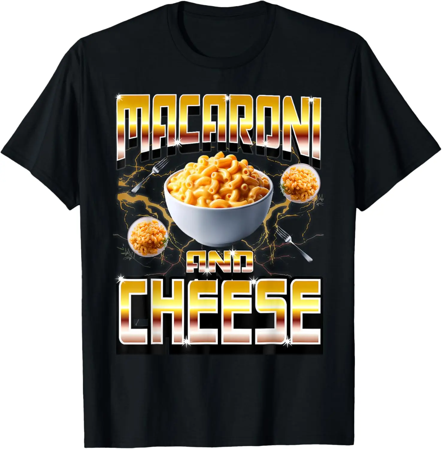

Забавная футболка 1990-х годов Bootleg Rap Aesthetic Macaroini and Cheese Meme