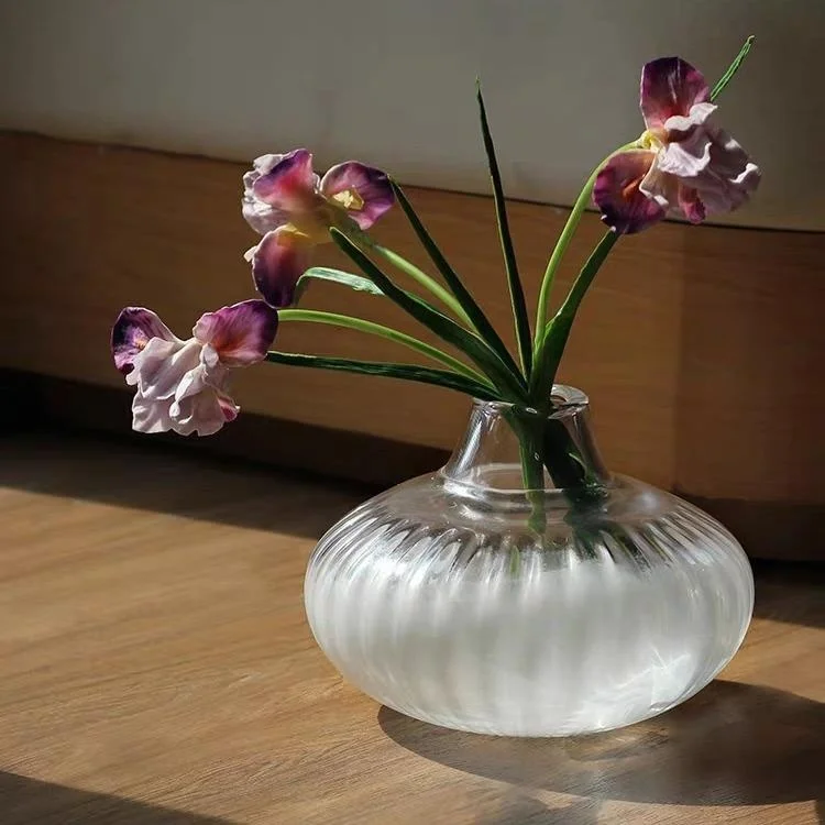

High Quality Glass Flower Vase Magnetic Powder UFO Shape Home Decoration Flower Arrangement Small Aesthetic White