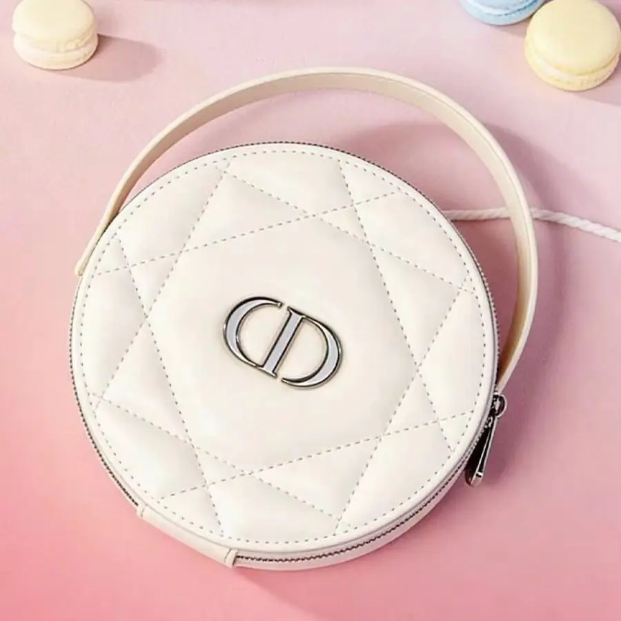 christian-dior-dior’s-bag-luxury-apricot-round-handheld-makeup-organizer-pouch-with-zipper-built-in-mirror-portable-travel-cos