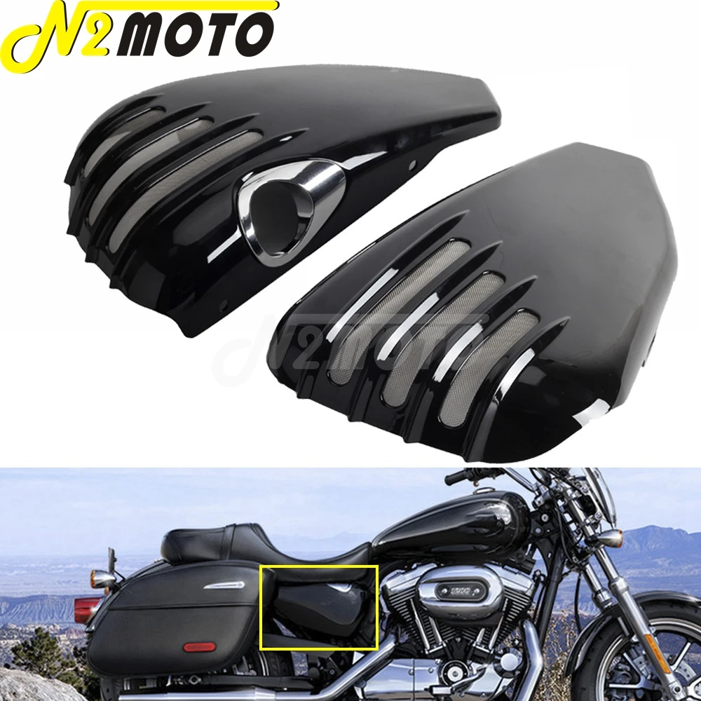 

Motorcycle Side Battery Cover Protective Fairing Panel Frame For Harley Sportster 1200 XL 1200 C CX V X Iron 883 883N 883L 14-21
