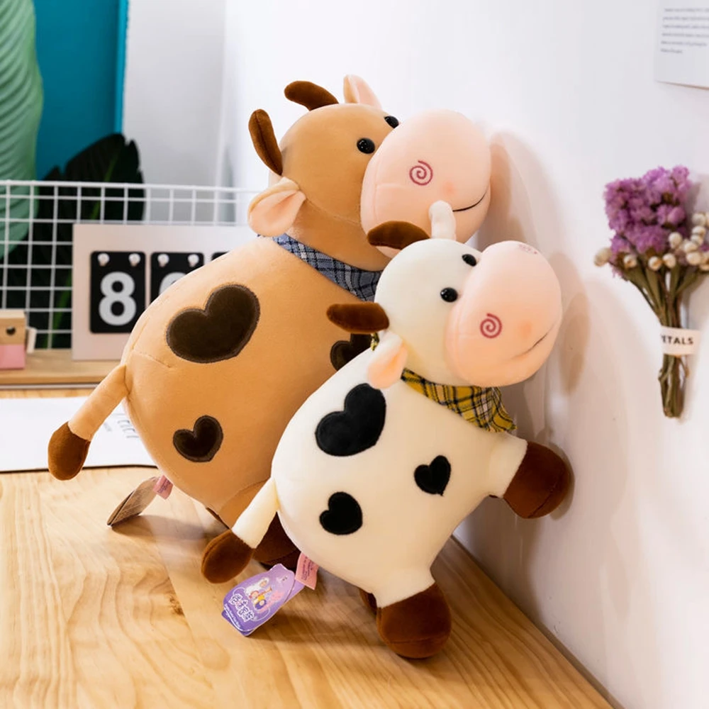 Boneka sapi zodiak Super lembut, mainan dekorasi tiga warna lucu dan menarik 25CM untuk anak laki-laki dan perempuan