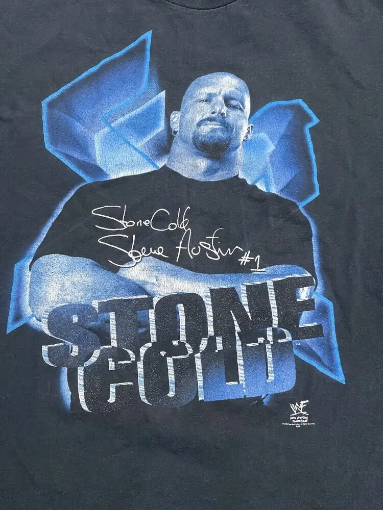 Vintage Stone Cold Steve Austin Shirt Mens L/XL Black 90s 1998 WWF