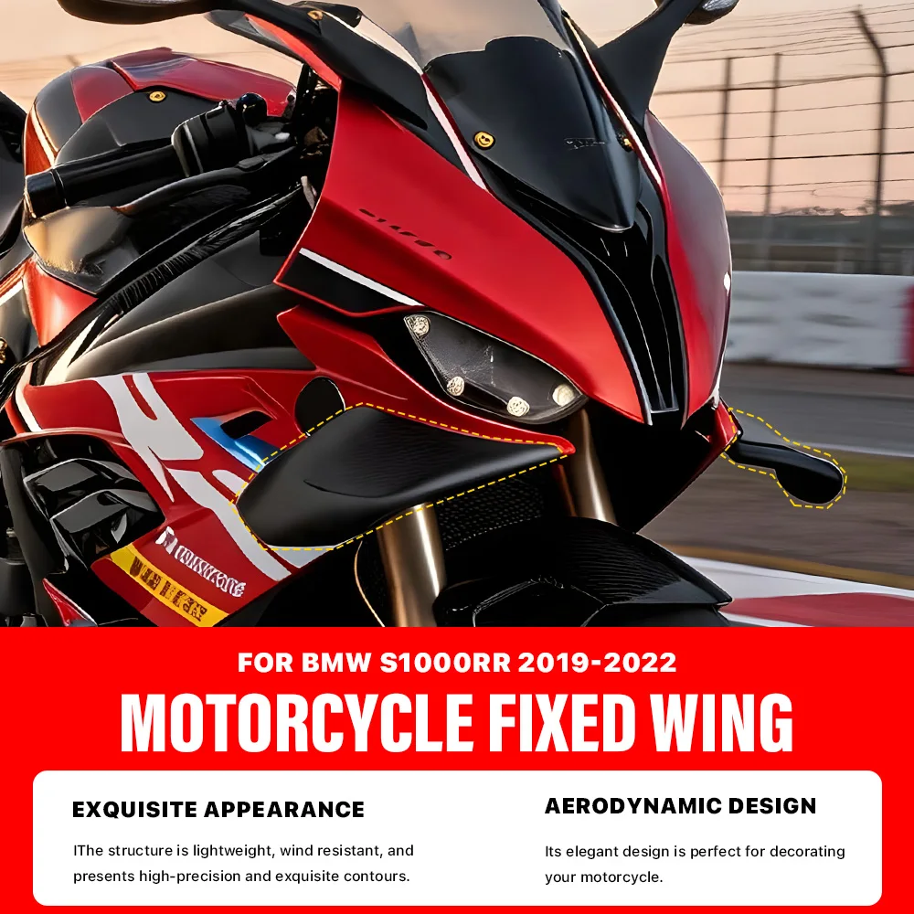 For BMW S1000RR S1000 RR 2019-2022 New Motorcycle Aerodynamic Side Wings, Side Panels, Wing Plates, Fixed Wing Fairings, Flaps
