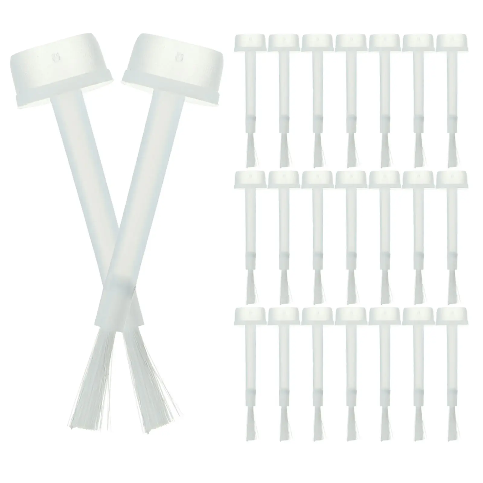 200Pcs Long Round Nail Polish Brush Replacement Soft Flexible Bristles Easy Apply Nail Art Manicure Tool for Gel Polish