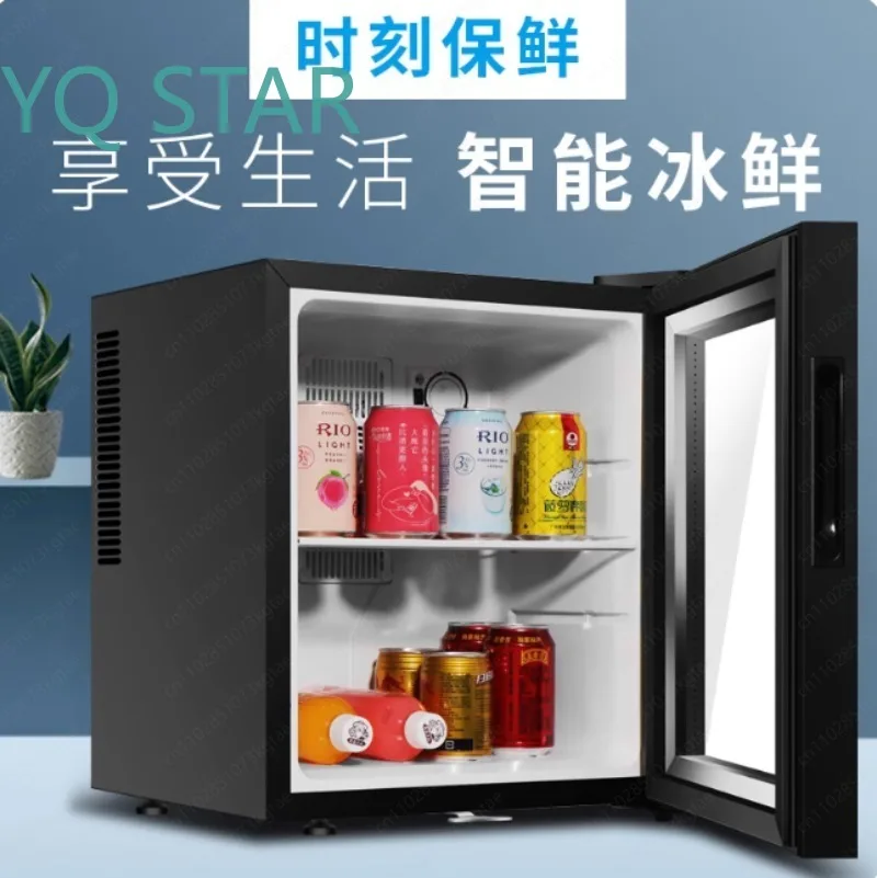 30L Silent Semiconductor Mini Refrigerator for Hotel Room Single Door Glass Door Beverage Tea Cabinet for Star Hotels