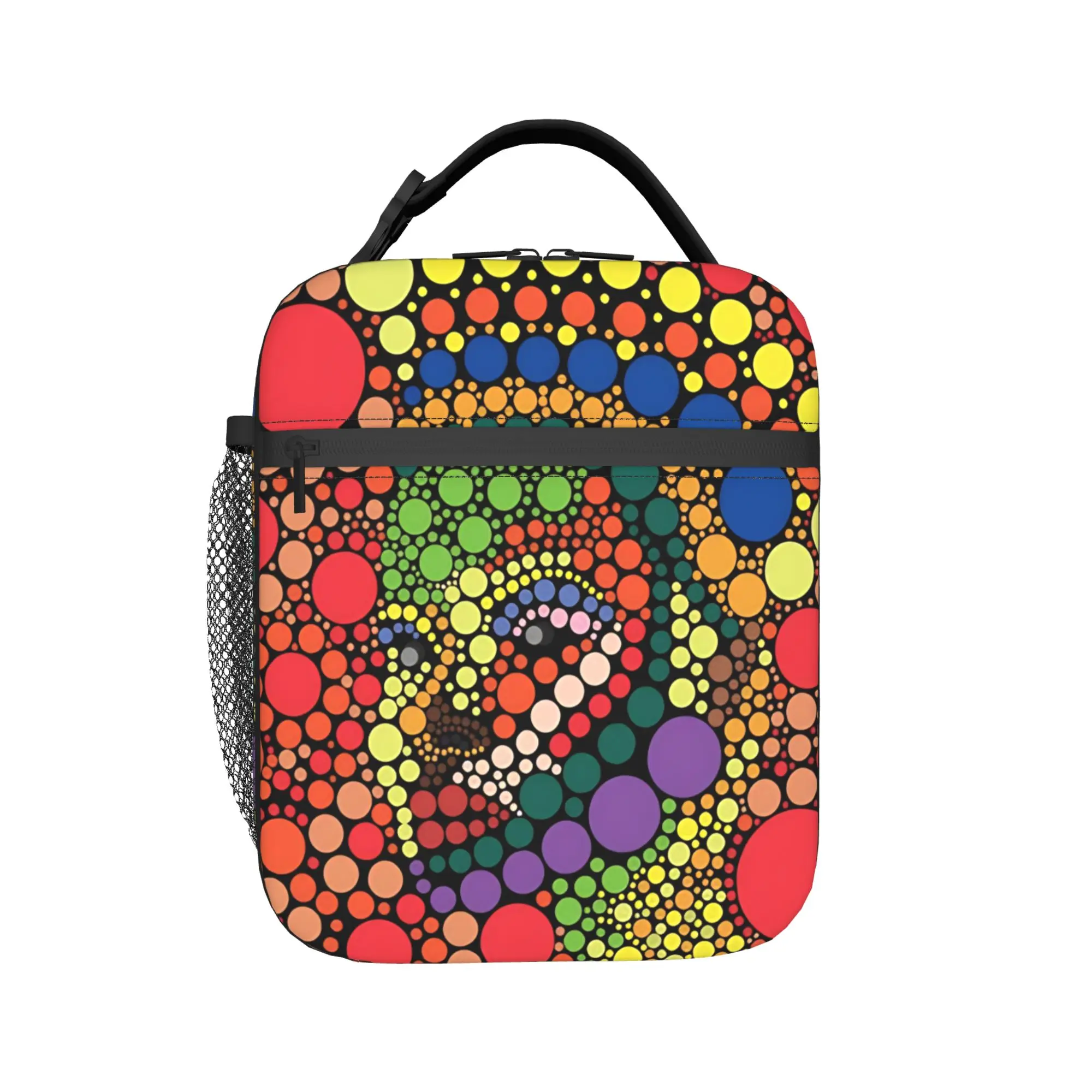 Lunch Bag Yayoi Kusama Abstract Face Picnic Lunch Box For Child  Cute Portable Graphic Cooler Bag