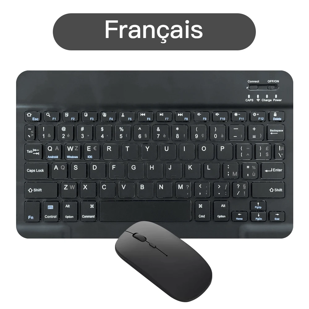 Spanische/Deutsche Bluetooth-Tastatur, 10 Zoll, für iPad Air Pro, kabellose, wiederaufladbare Tastatur für Telefon, Tablet, Laptop, universell
