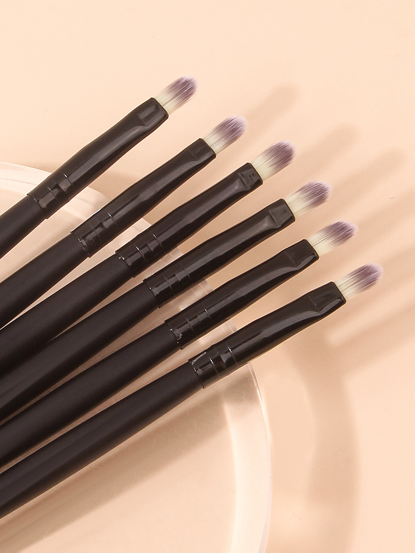 Conjunto de pincéis de maquiagem profissional, 6 peças, corretivo labial, detalhe, sombra, delineador, escova com cabo de madeira, ferramentas de beleza