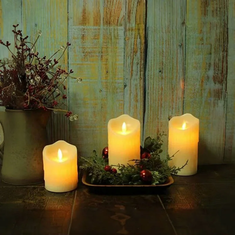 CY 1pc LED Candle Light, Electronic Simulation Flameless Candle Light, Dripping Wax Festival Candle (Excluding Batteries)