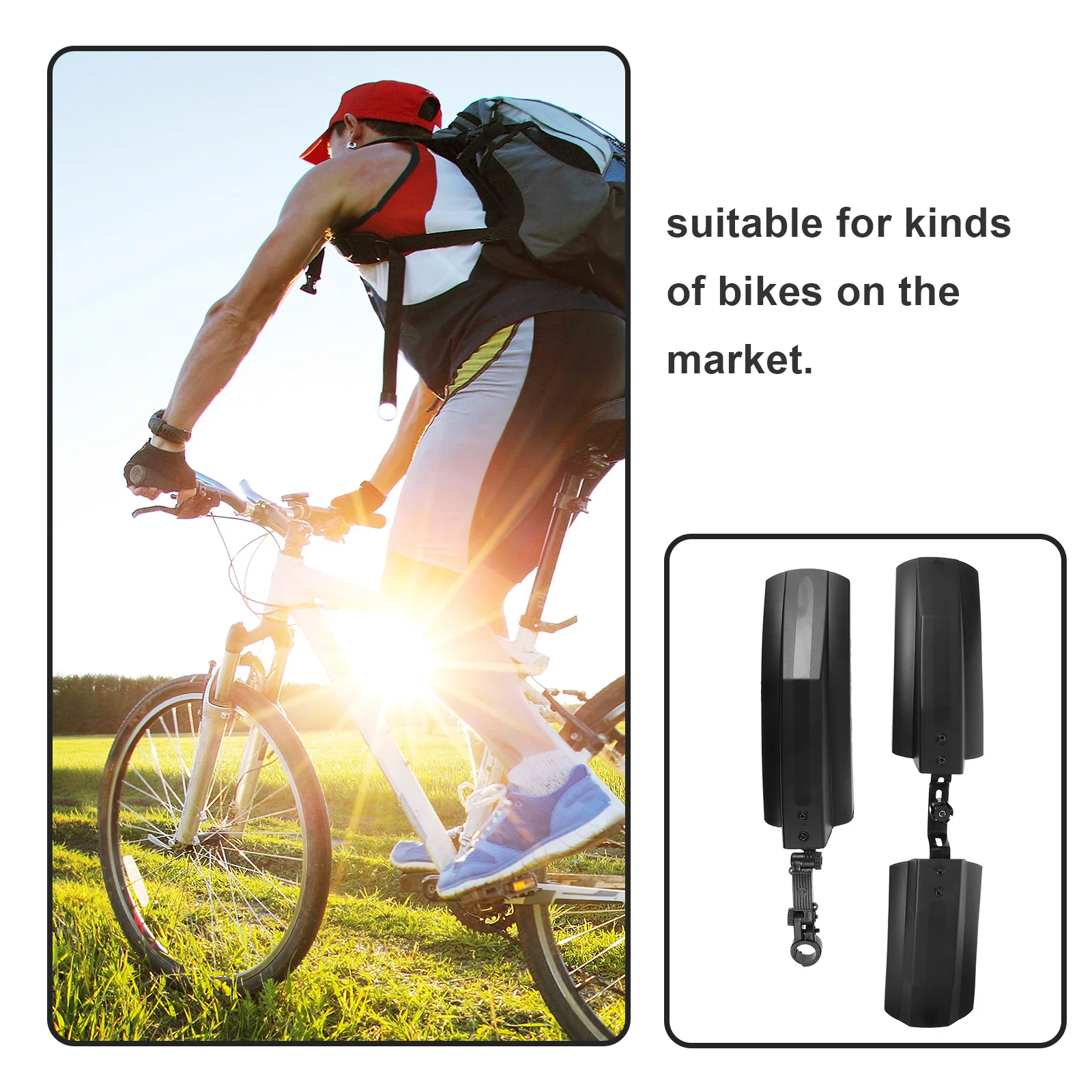 

1 set Bicycle Mudguard Sturdy Lightweight Durable Rear Front Mud Guard For Mountain Bike Road Bike Outdoor Cycling Use Splashing