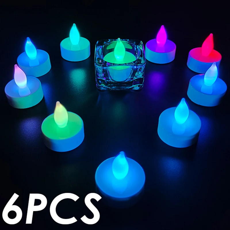 Bougie à Thé LED Sans Flamme avec Batterie, 62 Couleurs Scintillantes, pour la Décoration de la Maison