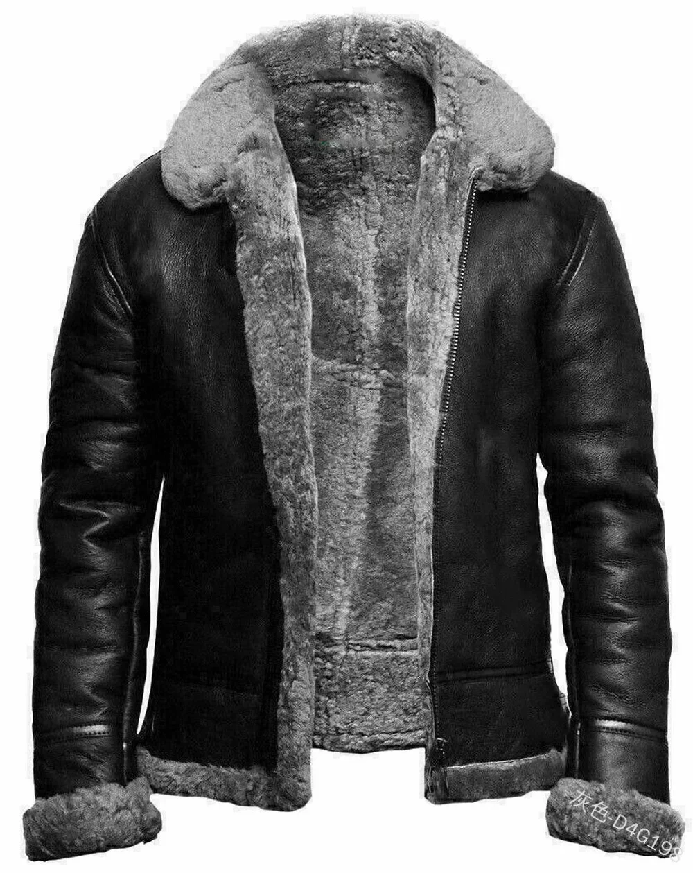 European and American Men's 2024 New Winter Fashion Street Style Fur-in-one Thickened Warm Jacket with Furry Collar.