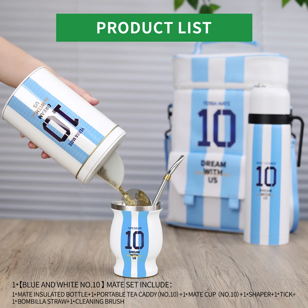 Argentina Captain NO.10 Style Complete Yerba Mate Tea Cup Kit, 2024 Best Gigfs for Men and Woment