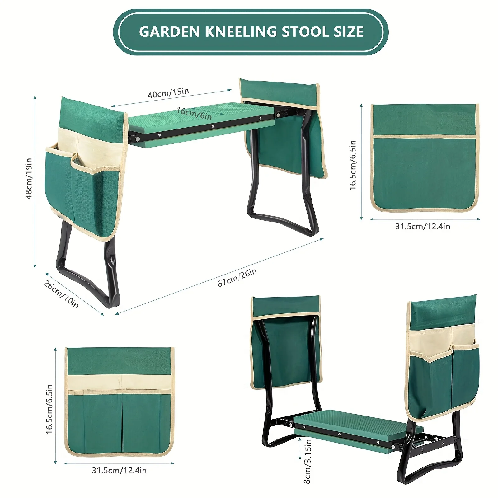Upgraded Garden Kneeler And Seat With Thicken and Widen Soft Kneeling Pad, Heavy Duty Foldable Gardener Stool image 5