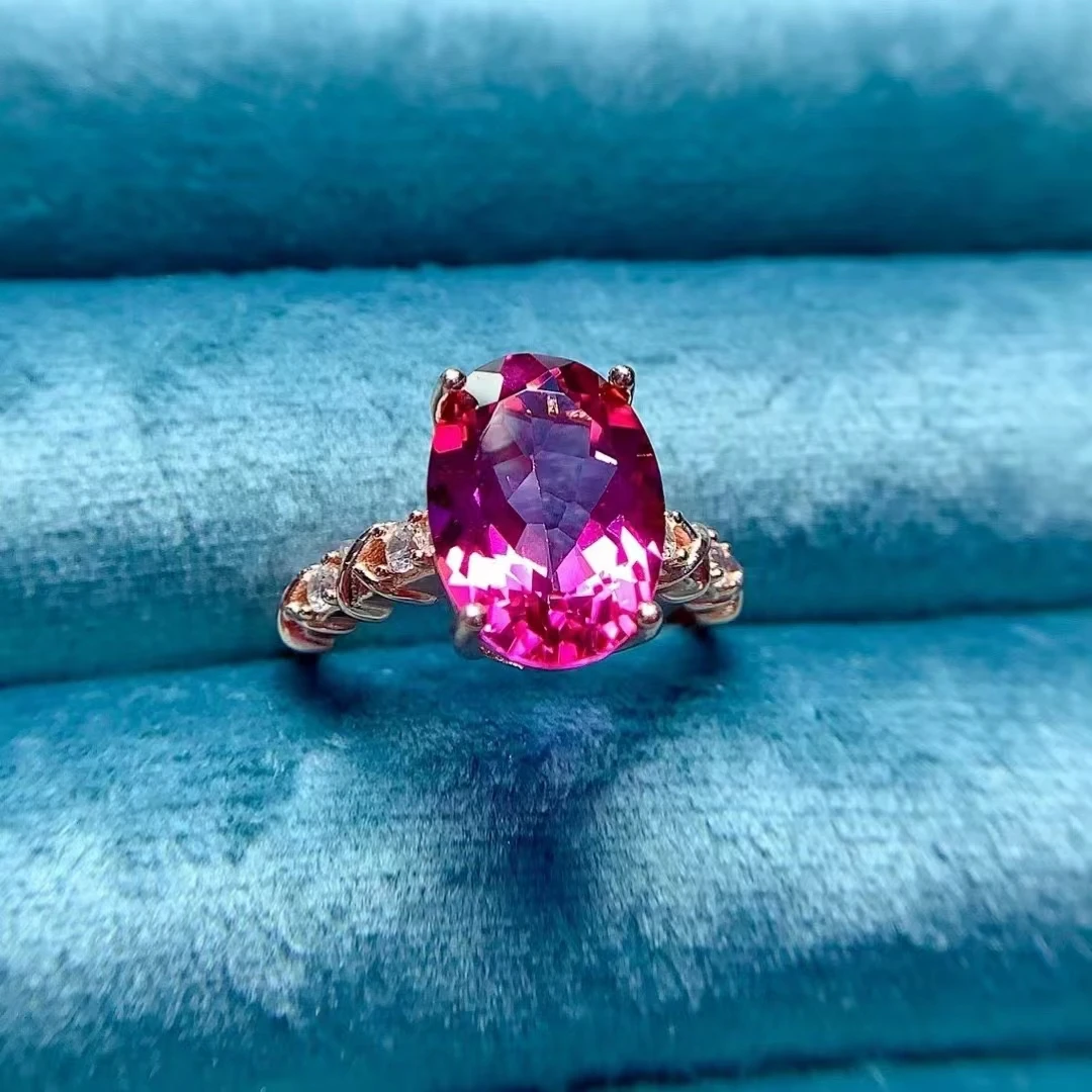 

Natural Pink Topaz rings for women silver 925 jewelry luxury gem stones 18k gold plated free shiping items