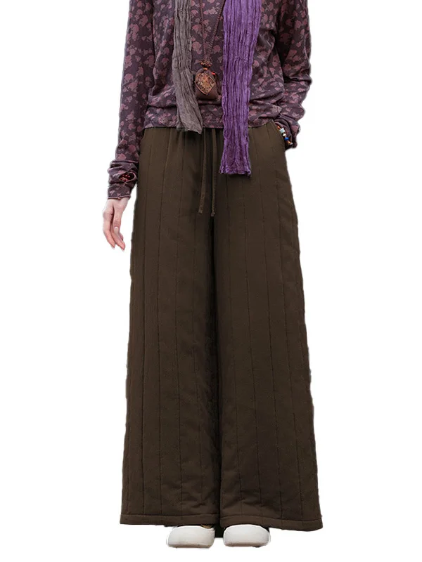 Pantaloni invernali in cotone Thiened Pantaloni a gamba larga a vita alta da donna Capispalla Pantaloni lunghi larghi Cuciture calde