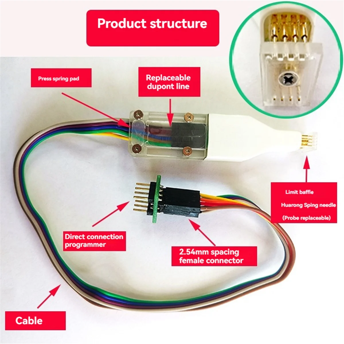 SOP8 Chip Download Burn Write Probe Spring Needle Bios Free Wire Download Cable Chip Burner Cable B