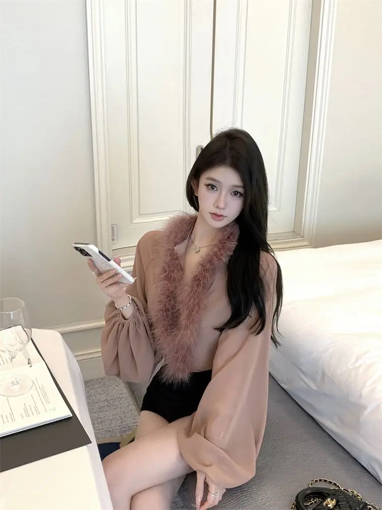 

Vibntage Elegant Aesthetic Casual Chiffon Shirt Women Spring Autumn All-match Tops Mujer Blouses for Women Fashion 2025