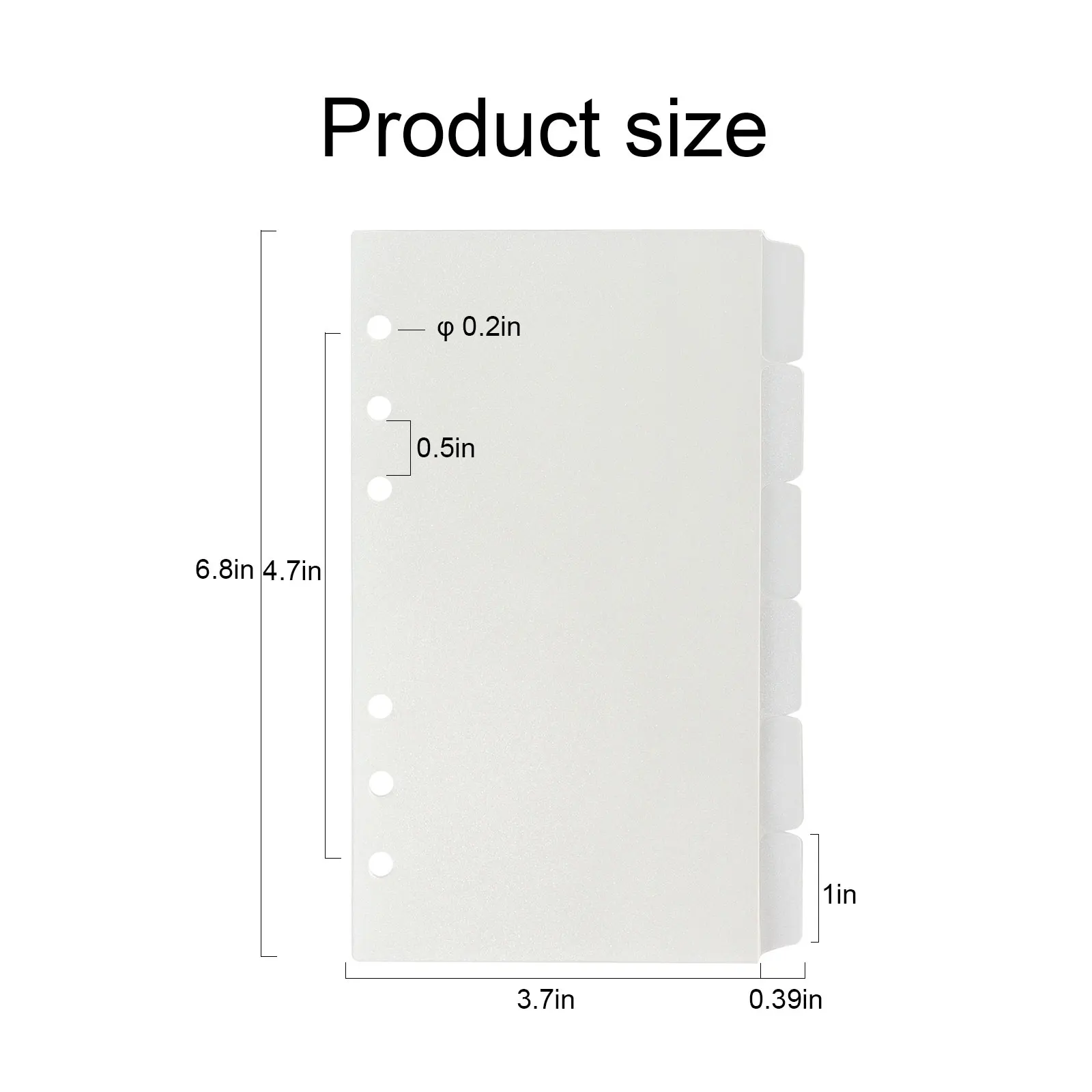 6 Ear A6 Transparent Index Divider for 6 Ring Binder Notebook PP Plastic Material Agenda Planner Divider