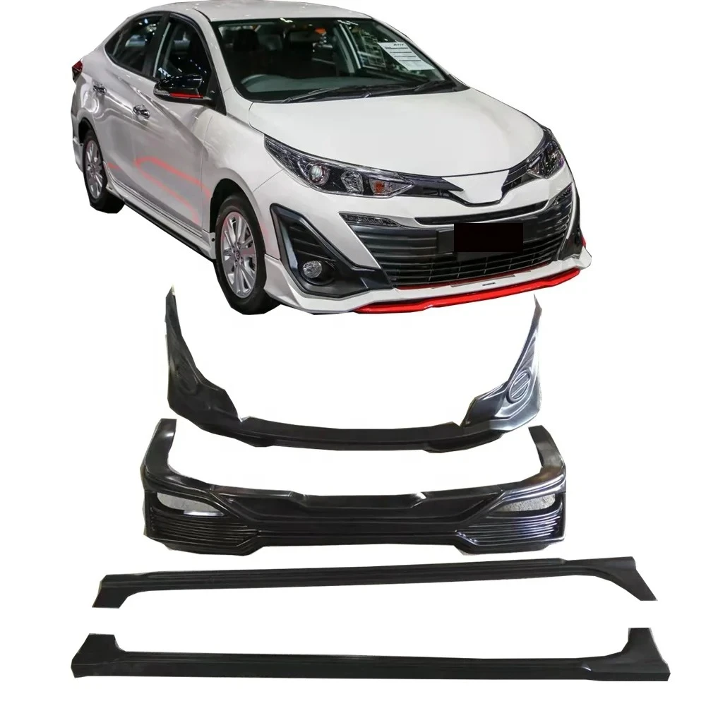 

Car Body Kit for 2018 -2020 Yaris Front Lip Rear Diffuser Lip Side Skirts for yaris Vios TRD Exterior Body Kits