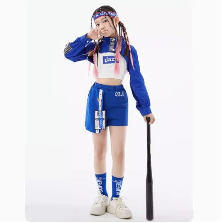 Girls' Jazz Dance, Umbilical Hip Hop Show, Children's Performance Dress, Cheerleader Performance Children Jazz Costumes