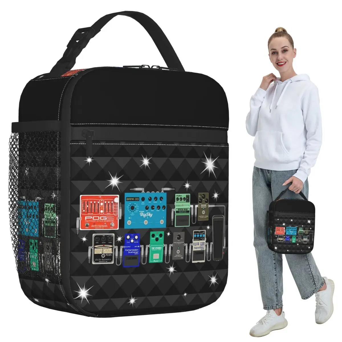 

Сумка-холодильник Pedalboard Of The Starz для женщин, термосумка для еды, портативный контейнер для обедов, офисный ланч-бокс