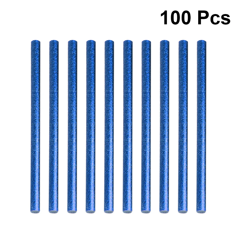 

100Pcs Hot Melt Glue Sticks Resin Colorful Hot Adhesive Sticks for DIY Crafts Drawing Decoration Blue 7x100mm