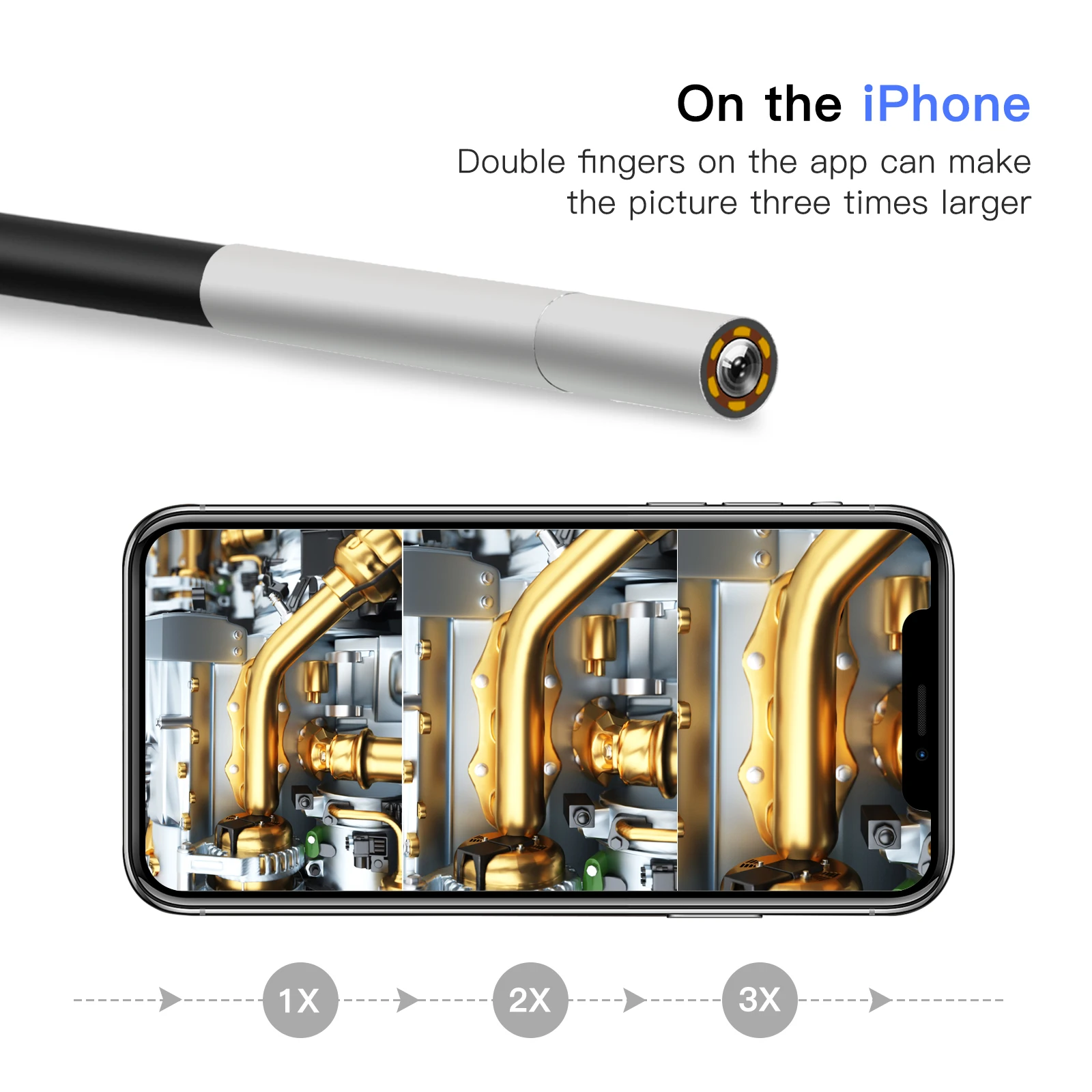 3.9 مللي متر 2MP 1080P 3X التكبير واي فاي المنظار CMOS Borescope التفتيش منظار الأذن مجهر رقمي