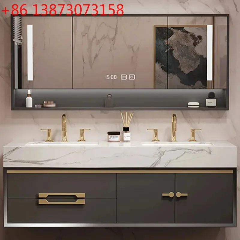 Design European Bathroom Cabinet Drawers Organizers Display Storage Bathroom Cabinet Mirror Luxury Mobile Da Bagno Furniture