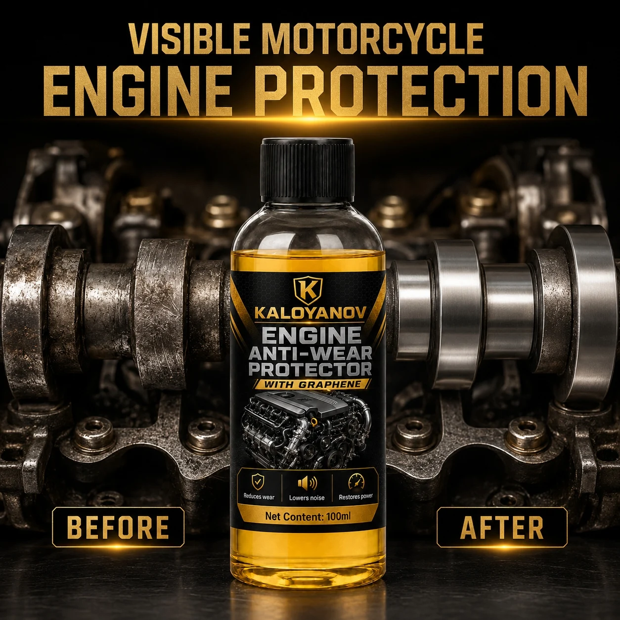 Motorcycle Engine Oil Additive 100ml Graphene Anti Wear Protector Motorbike Moto Lubricant Reduce Noise Restore Power Universal