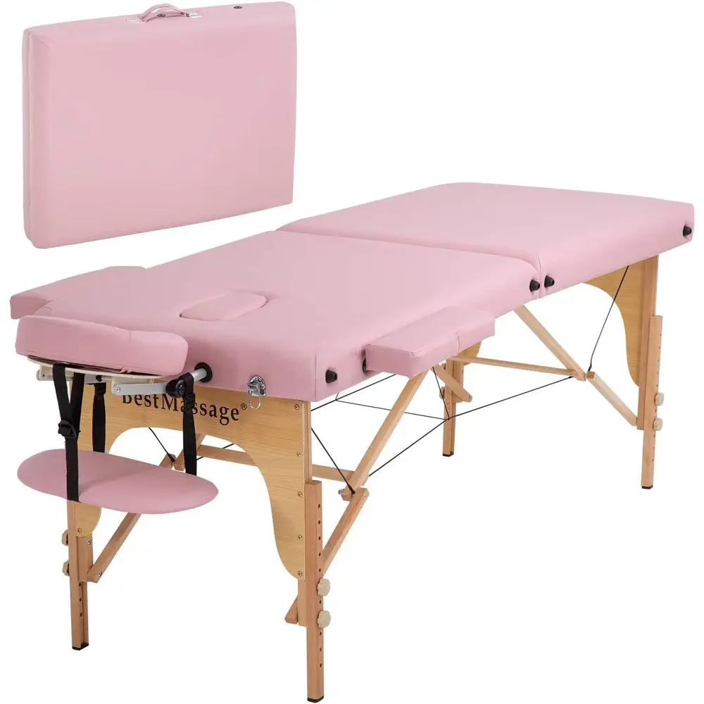 

Портативный массажный стол-кушетка для наращивания ресниц, 28 дюймов в ширину, регулируемый, с сумкой для массажа, спа-процедур, татуировок