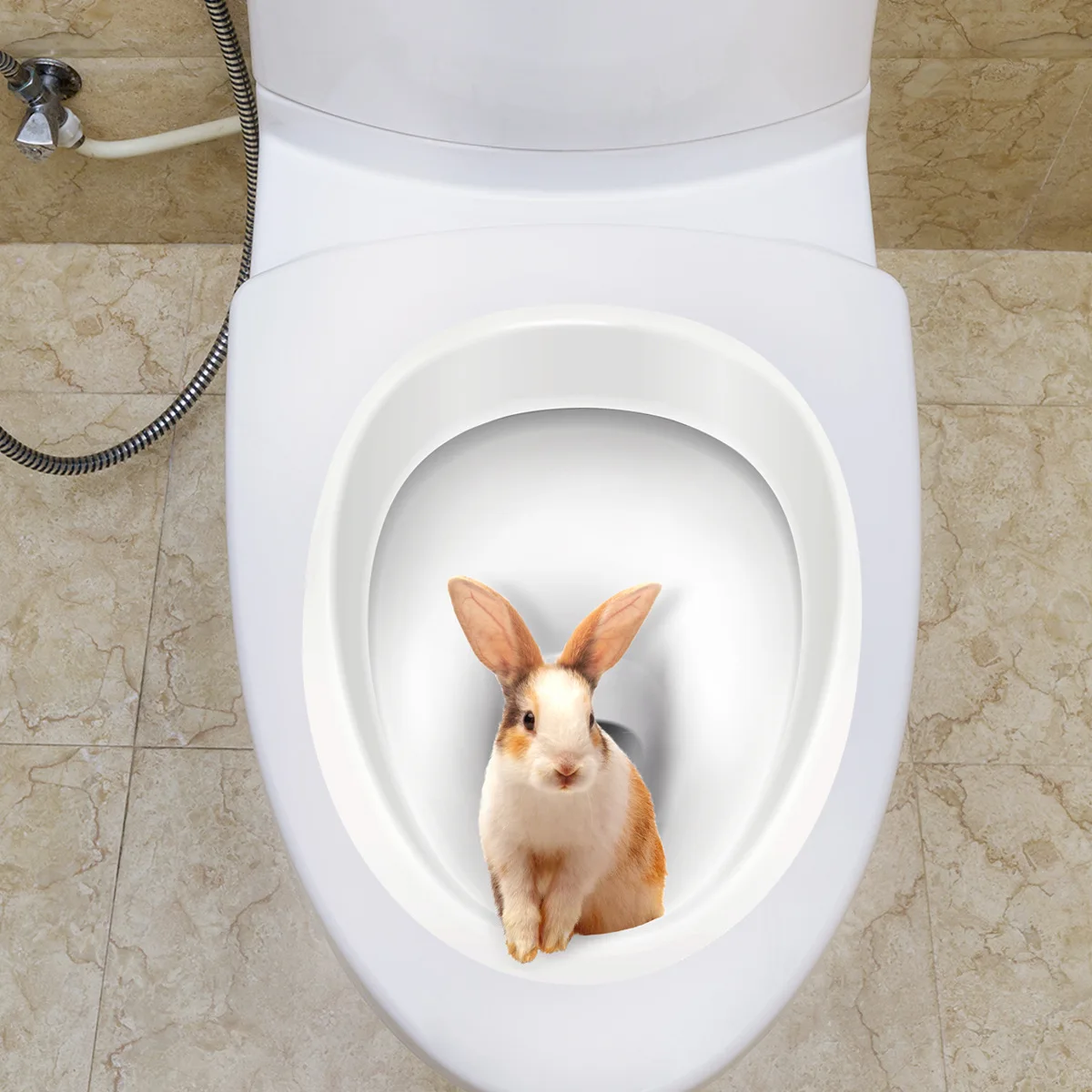3d Three Dimensional Rabbit Wall Stickers 20x25cm Waterproof  Wall Decals Bathroom Toilet Living Room Study Home Decor Bm1502