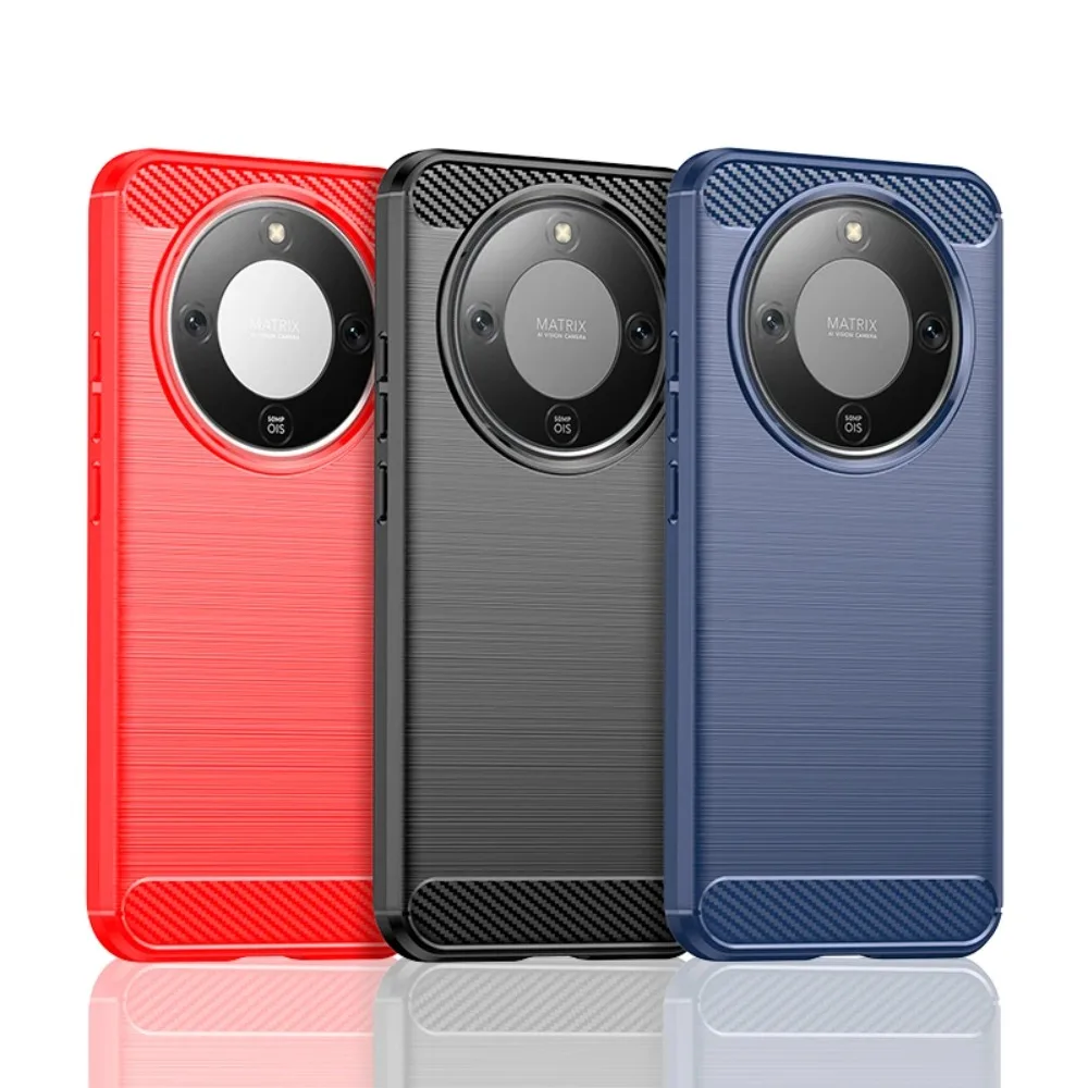 حافظة من السيليكون الناعم بنمط ألياف الكربون لهاتف Honor 500 400 X70i X9D Magic8 Lite 7 Pro غطاء حماية مضاد للصدمات ومضاد للخبط