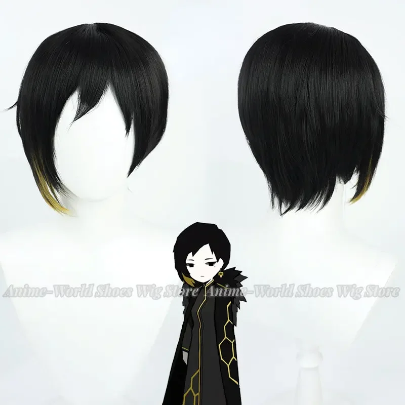 Game Lobotomy Corporation Binah Cosplay Wig Monster Management Simulation Sephirah Short Black Heat Resistant Cosplay Wig