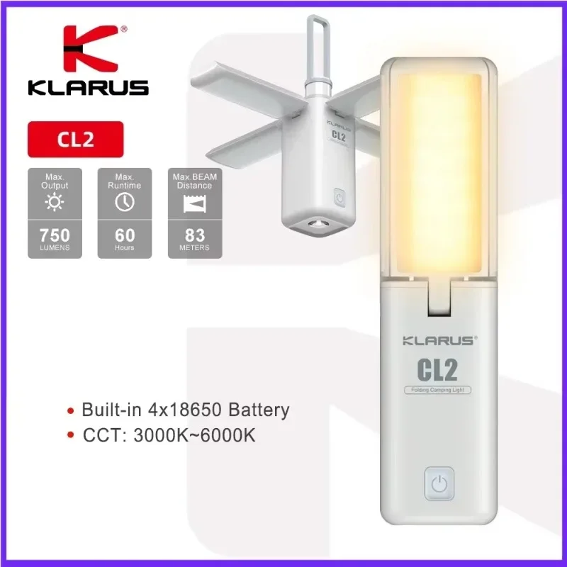 Klarus CL2 LED Flashlight Camping Lights Portable Lantern Flashlight 10000mAh Powerbank for Self Defense Camping Lantern
