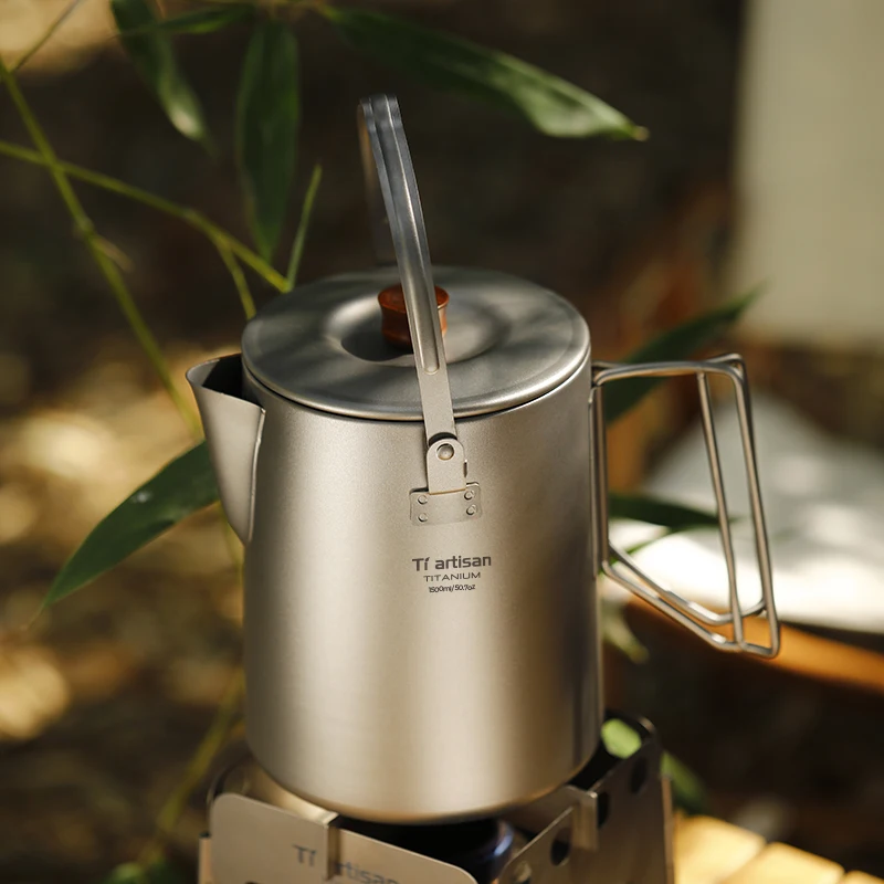 

Titanium Kettle Lightweight Outdoor Camping picnic coffee maker hiking ultralight Portable Water Pot