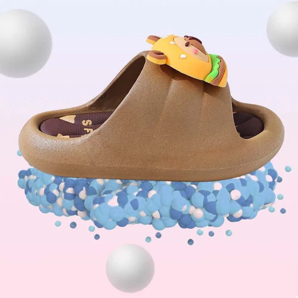 Pantoufles Capybara mignonnes en PVC, épaisses et douces, pantoufles d'animaux de dessin animé, résilience rotative, sandales de salle de bain pour enfants, chambre à coucher