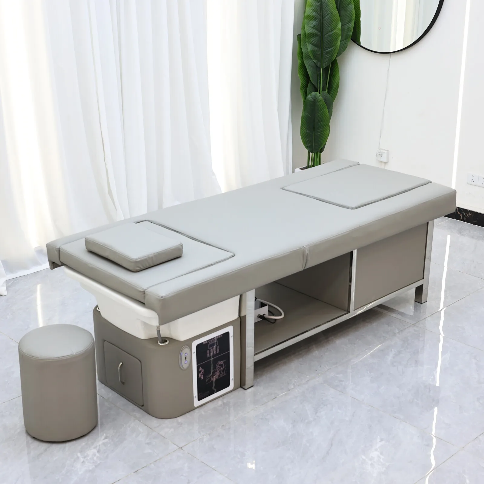 XinSheng Shampoo Beds, Head SPA Salon Bed with Water Circulation Device & Foot Bath Basin, Massage Table, Hair Salons Furniture