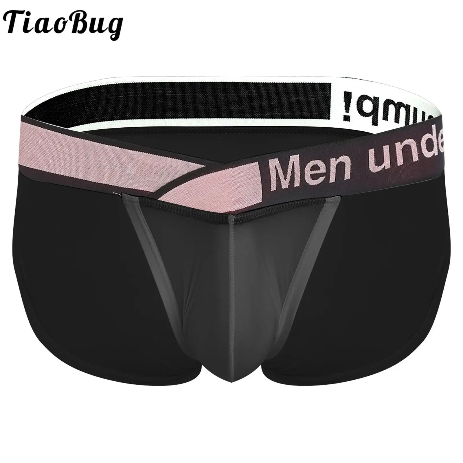 

Men Sissy Letter Print Waistband Briefs Sheer Mesh Stretchy Low Rise Panties Underpants for Private Pool Swimming Trunks Panties