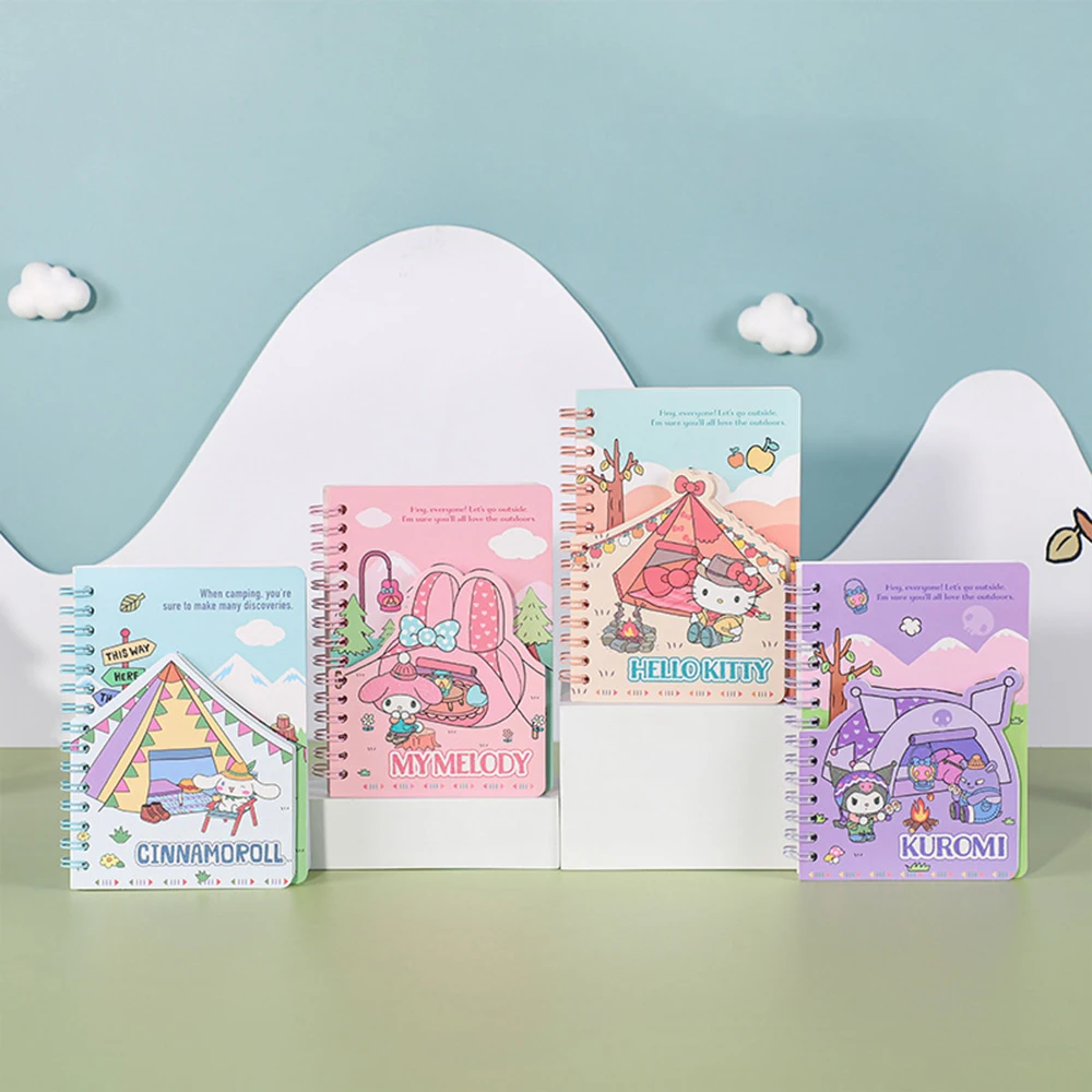 Sanrio dálnice a6 svitek kniha kuromi mymelodie cinnamoroll hellokitty kawaii učení papírnictví notebook číslo jednotné obal design pro studenti