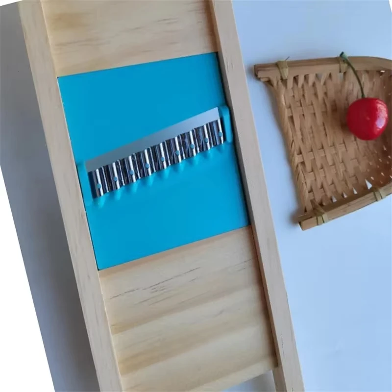 خشبية المنزل رقاقة أجاد البطاطس الخضار الفرنسية أداة القاطع مبشرة القطاعة الفولاذ المقاوم للصدأ البطاطس شبكة القطاعة متموجة قطع زهرة سكين