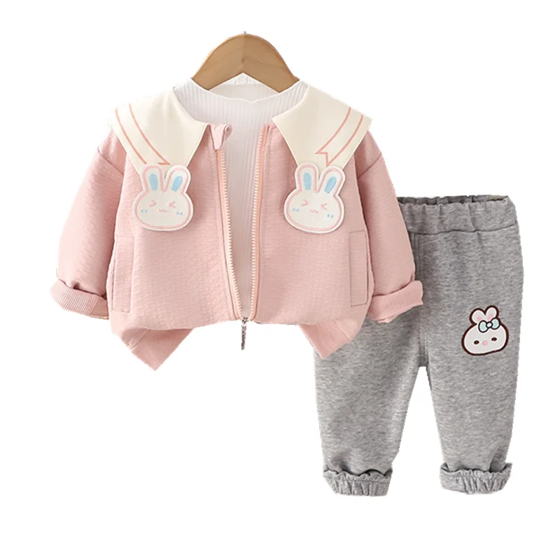 

New Spring Autumn Baby Clothes Set Children Girls Jacket T-Shirt Pants 3Pcs/Sets Toddler Clothing Infant Costume Kids Tracksuits