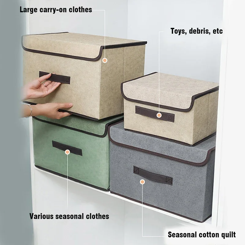 Portable storage box, foldable clothing storage box, available in multiple colors