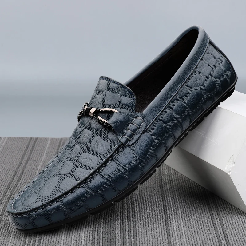 Designer Luxury Mens Wedding Dress Loafers Brand Business Casual Moccasin Genuine Leather Driving Formal Suit Shoes for Men