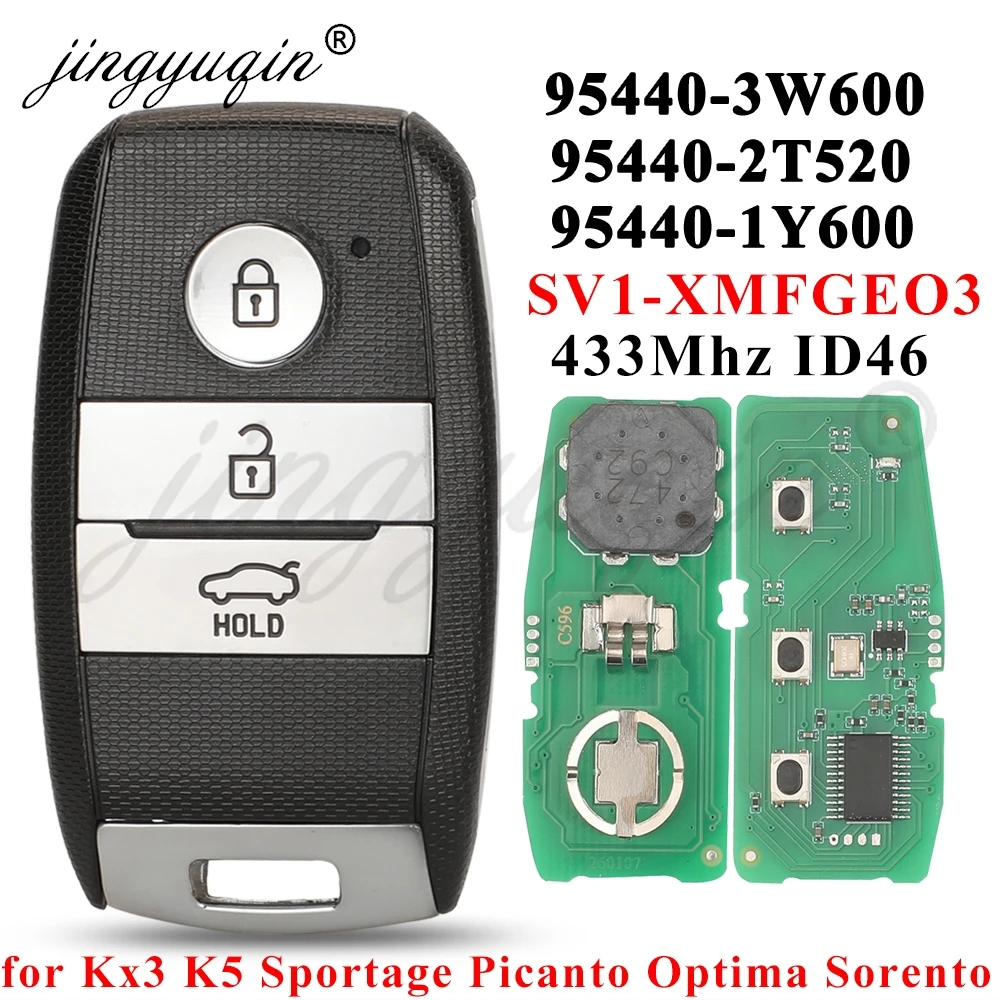 jingyuqin 95440-3W600/2T520/1Y600 ID46 433MHz Keyless Car Remote Key For KIA K5 KX3 Sportage Picanto Optima Sorento SV1-XMFGEO3